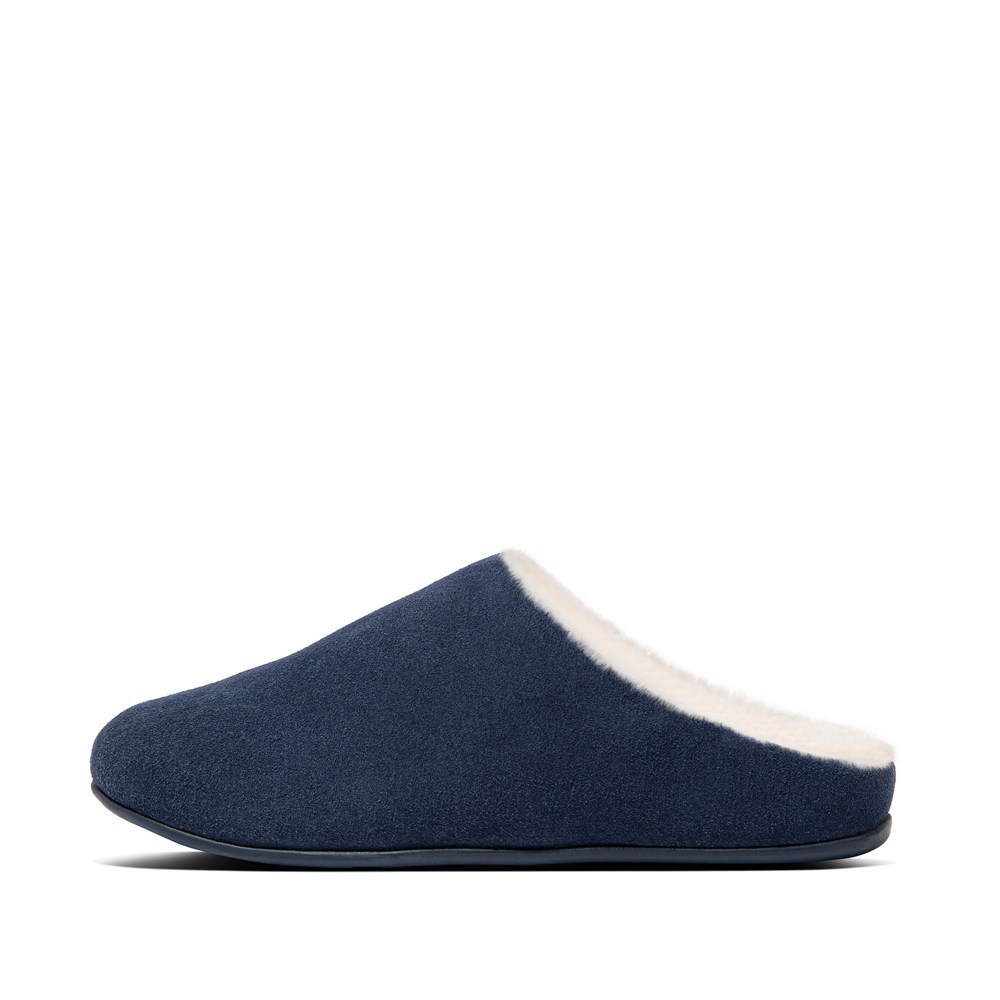 Fitflop Womens Slippers - Chrissie Shearling - Navy - 213-YDGFPS